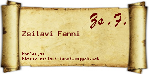 Zsilavi Fanni névjegykártya